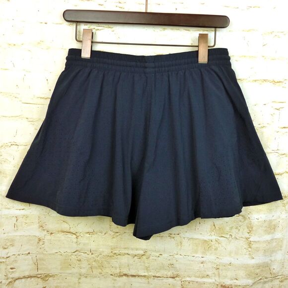 Wilson Athletic Shorts Women M Navy Blue Flowy 2 in 1 Liner Running Tennis Gym - Picture 2 of 14